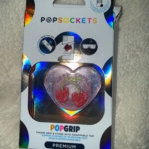 PopSocket Cherry Heart Phone Grip - Red and Green